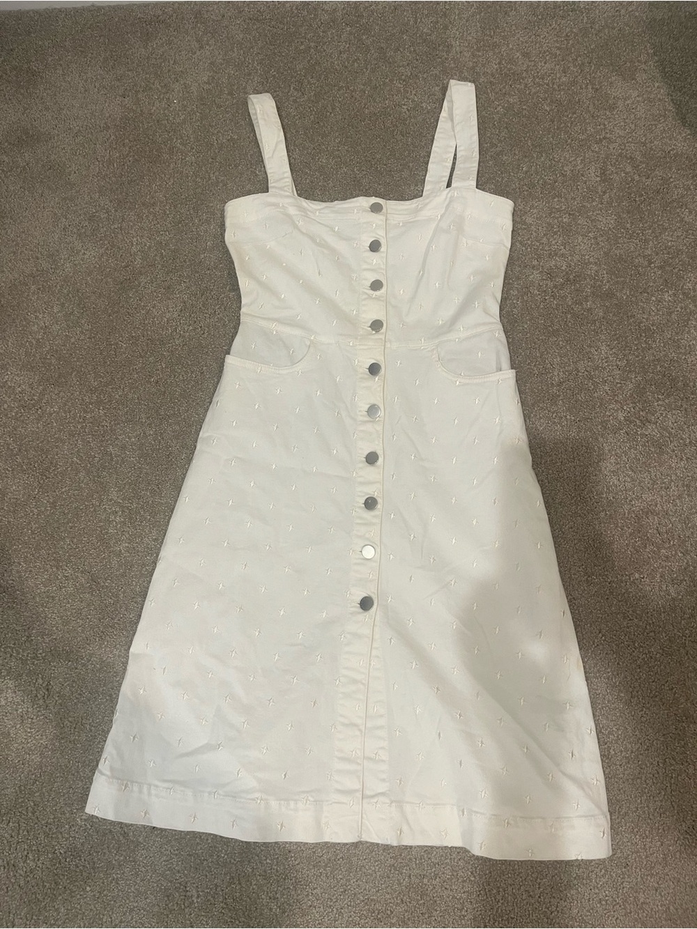 Stella McCartney White Denim with Embroidered Detail
